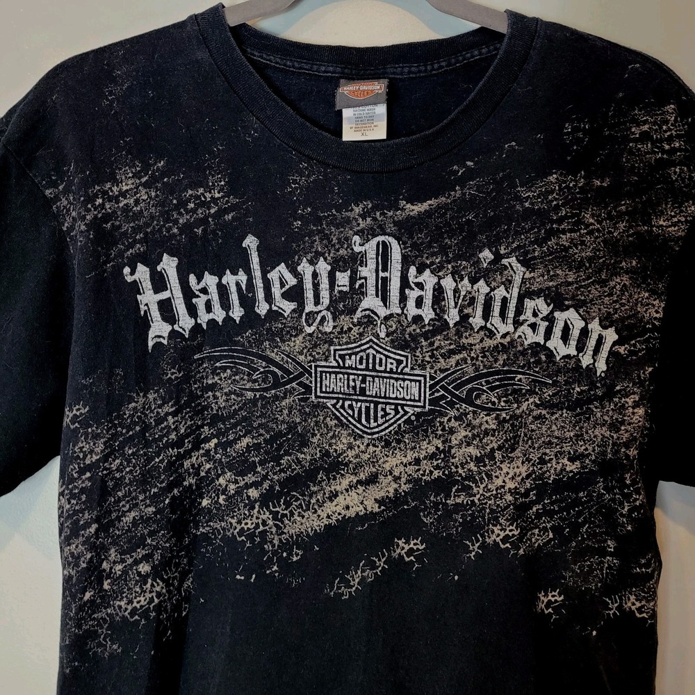 Harley Davidson Coast Guard 2000s T Shirt Size XL Mackinaw City,‎ MI Black Y2K - Picture 3 of 8
